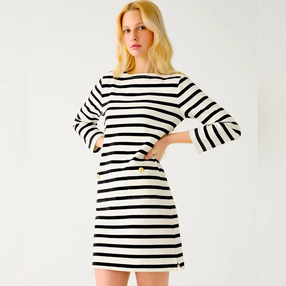 Next J.Crew Mariner Cloth Shirtdress With Gold Buttons - Picture 2 of 5